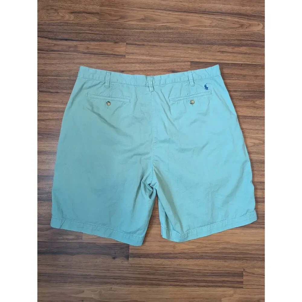 Polo Ralph Lauren Chino Shorts Size 40 Green Relaxed Fit Casual Preppy Coastal